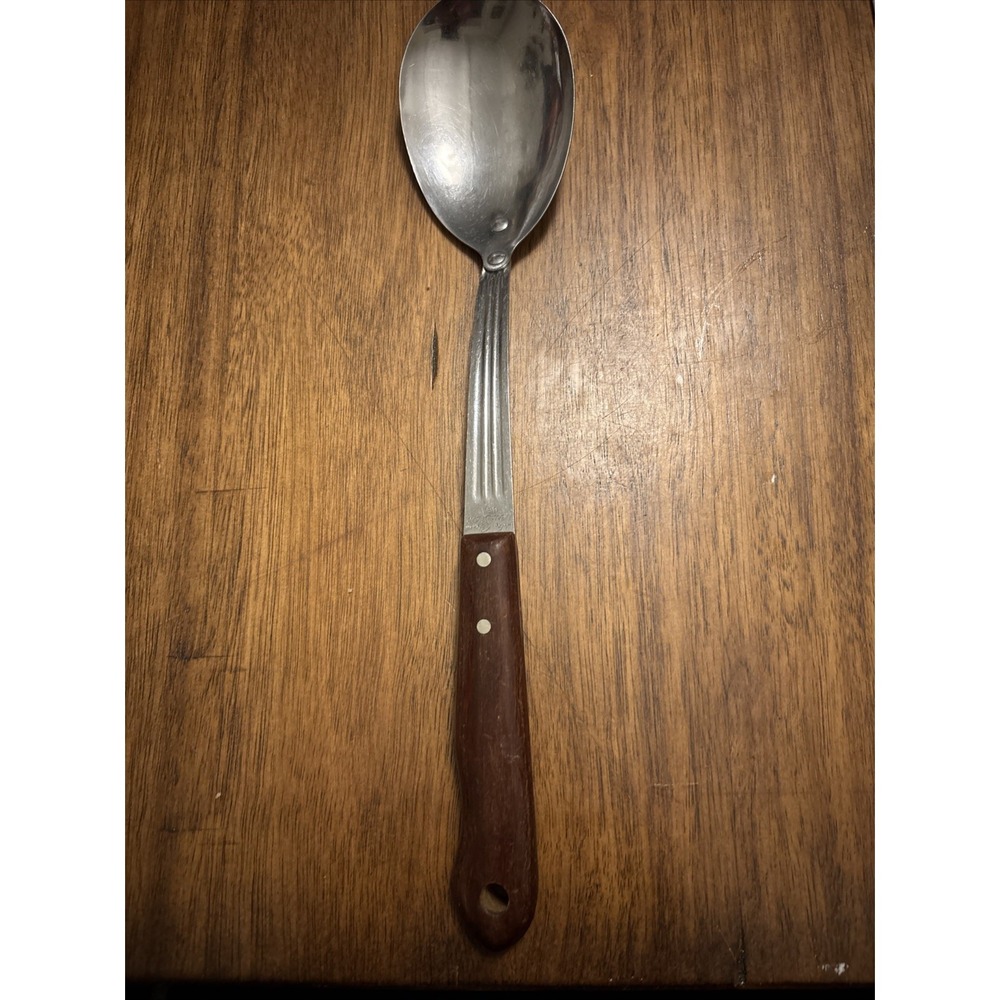 Vintage Imperial Veri Sharp Stainless Serving Plastic Handle‎ Spoon USA 11.5"